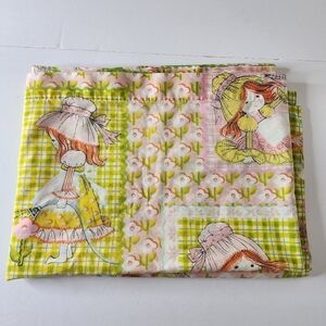 70s Katie’s Patchwork by Sears Holly Hobbie Style Twin Flat Sheet by Sears